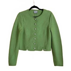 Geiger Green Wool Button-Up Jacket Made in Austria Size 40